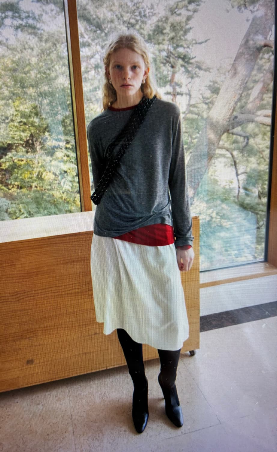 모노하 미디 시어 스커트 상품이미지2