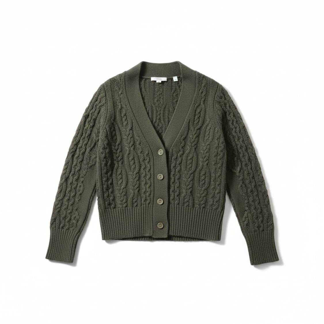 빈스 케이블 니트 가디건 카키 상품이미지1
