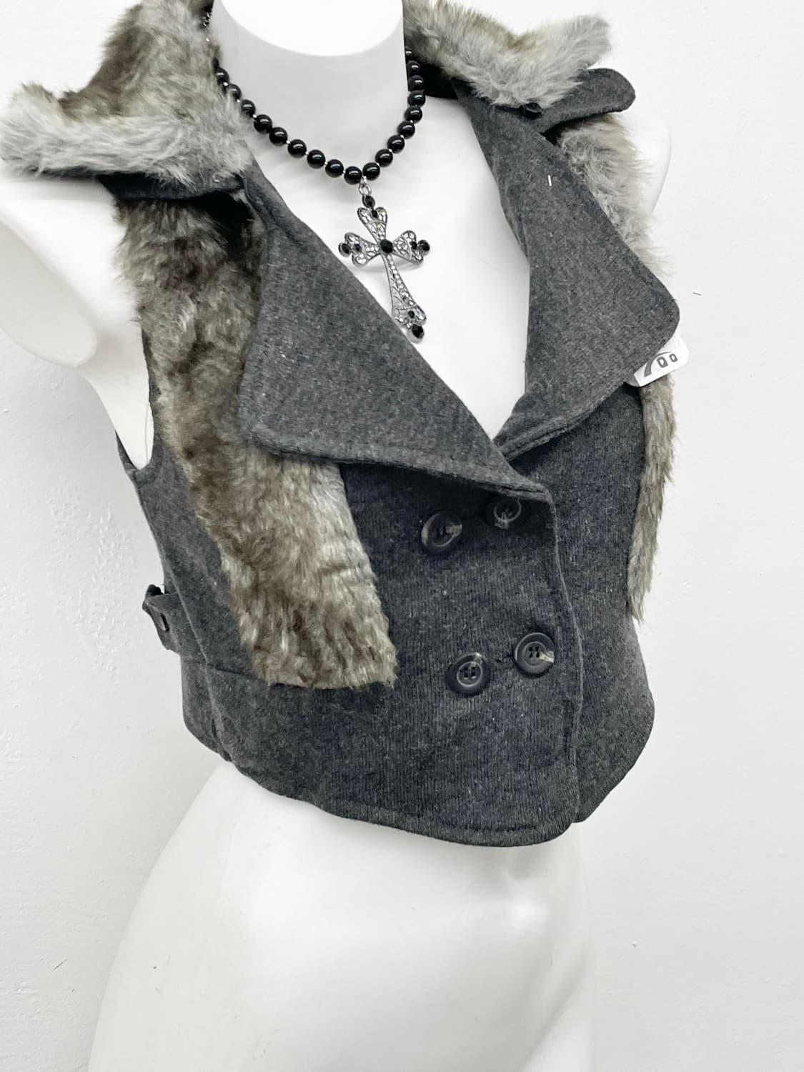 긱시크 카라 퍼 버튼 탑 상품이미지3