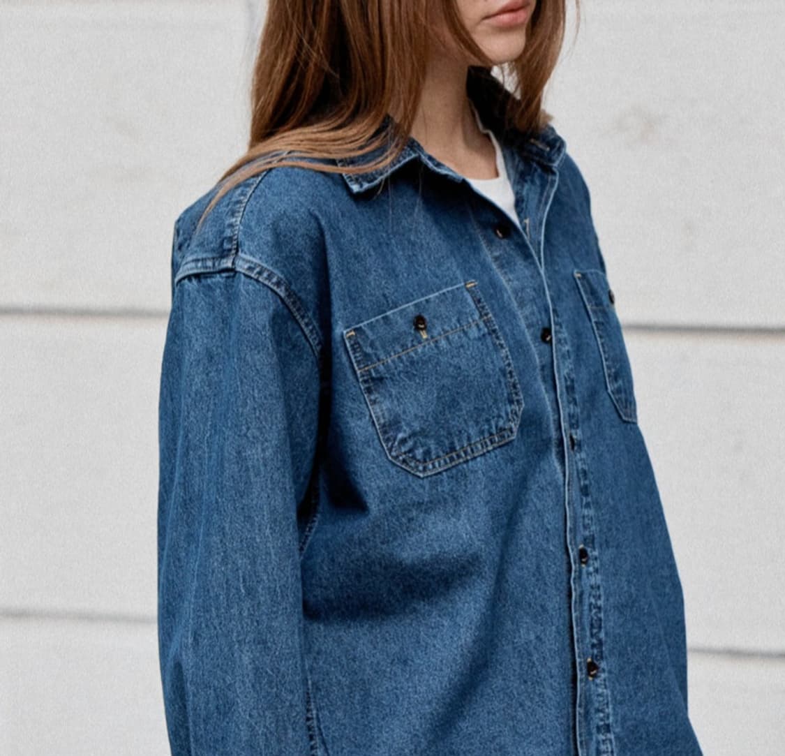 시엔느 청 데님 셔츠 남방 상품이미지2