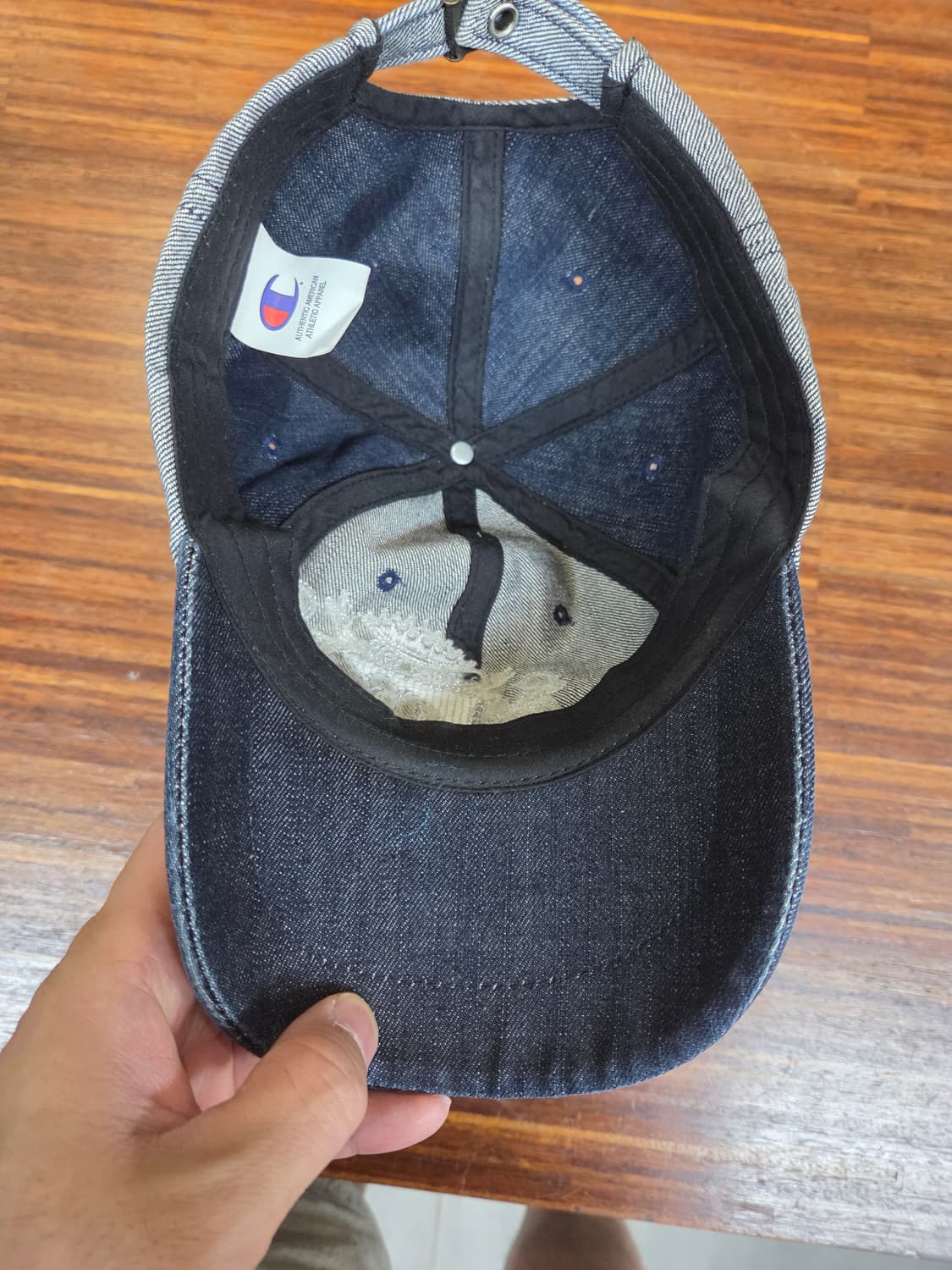 챔피온 빈티지 실버자수 데님모자 프리  상품이미지5