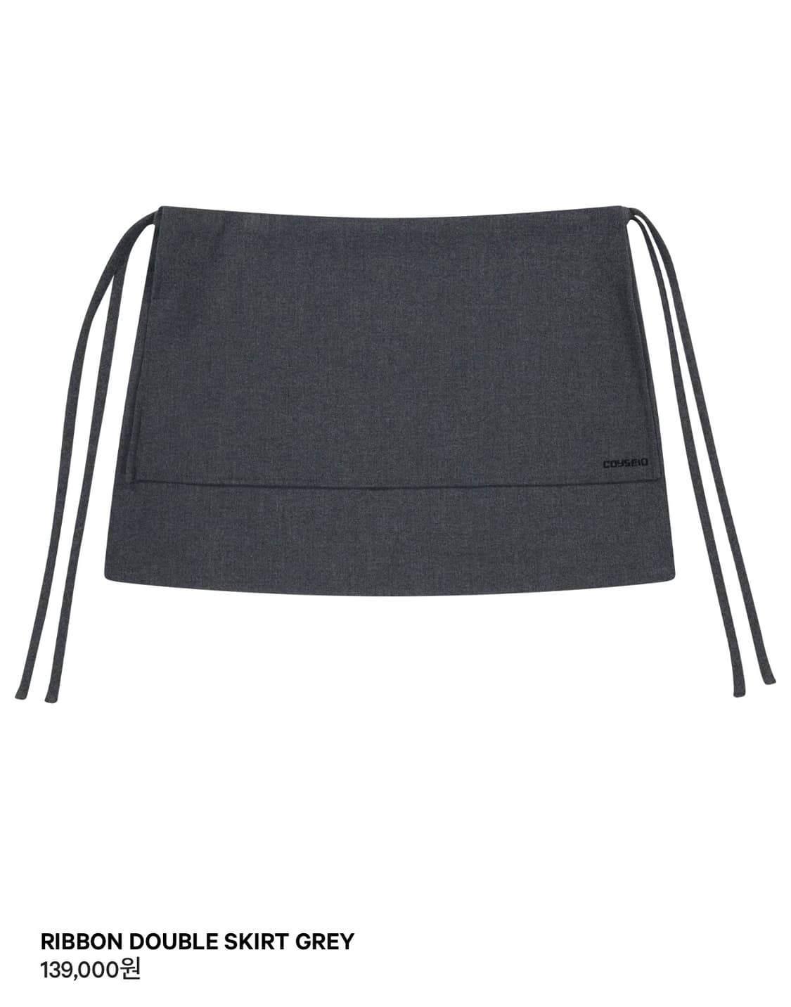 코이세이오 RIBBON DOUBLE SKIRT GREY 상품이미지1