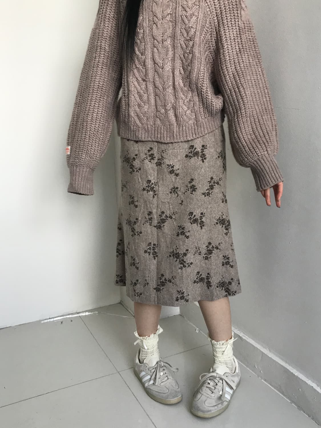 Floret long skirt(beige) 상품이미지6