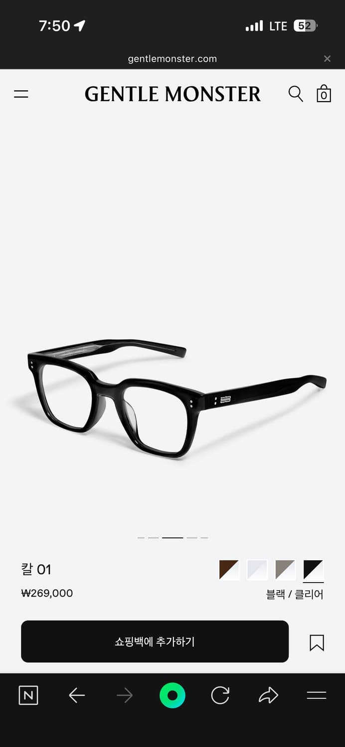 젠틀몬스터 칼01 블랙 안경 상품이미지2