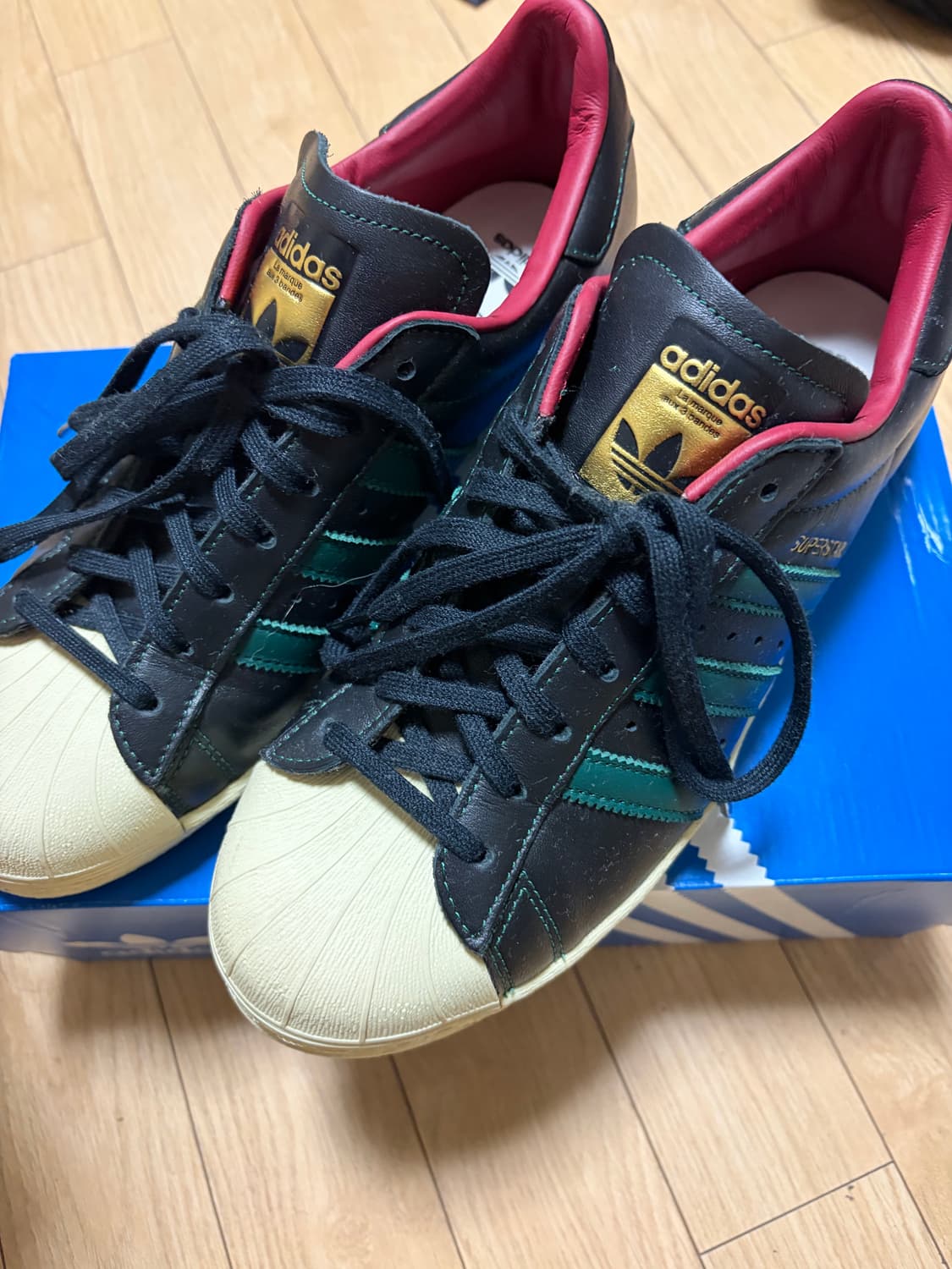 (풀박)아디다스 슈퍼스타 82 코어 블랙 다크 그린 상품이미지2