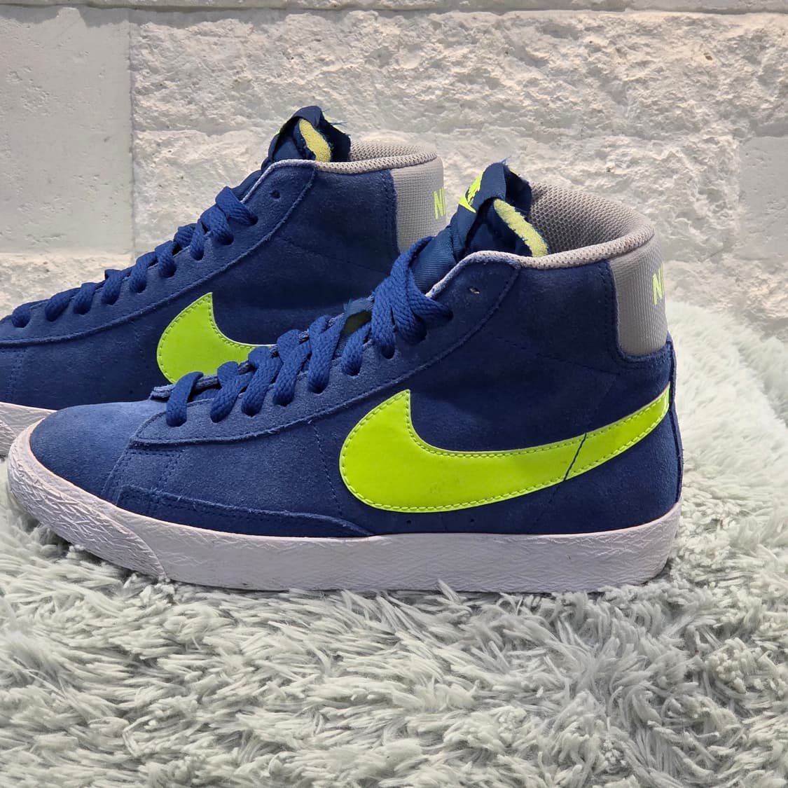 4q-15:나이키 블레이저 미드 스웨이드 블루/볼트 (23cm) 상품이미지2