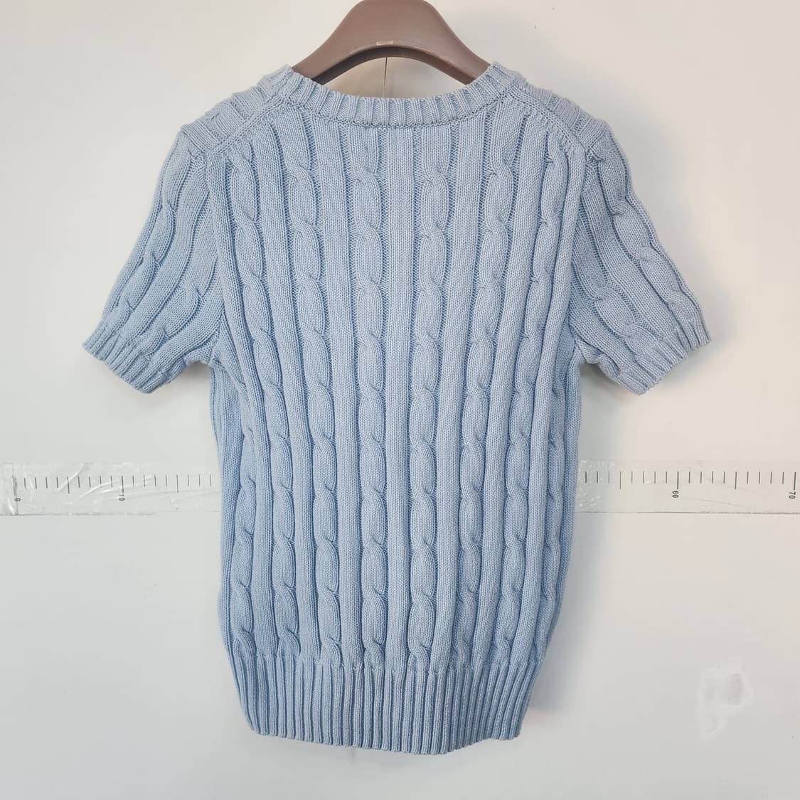 폴로 랄프로렌 케이블 반팔 니트 하늘색 상품이미지7