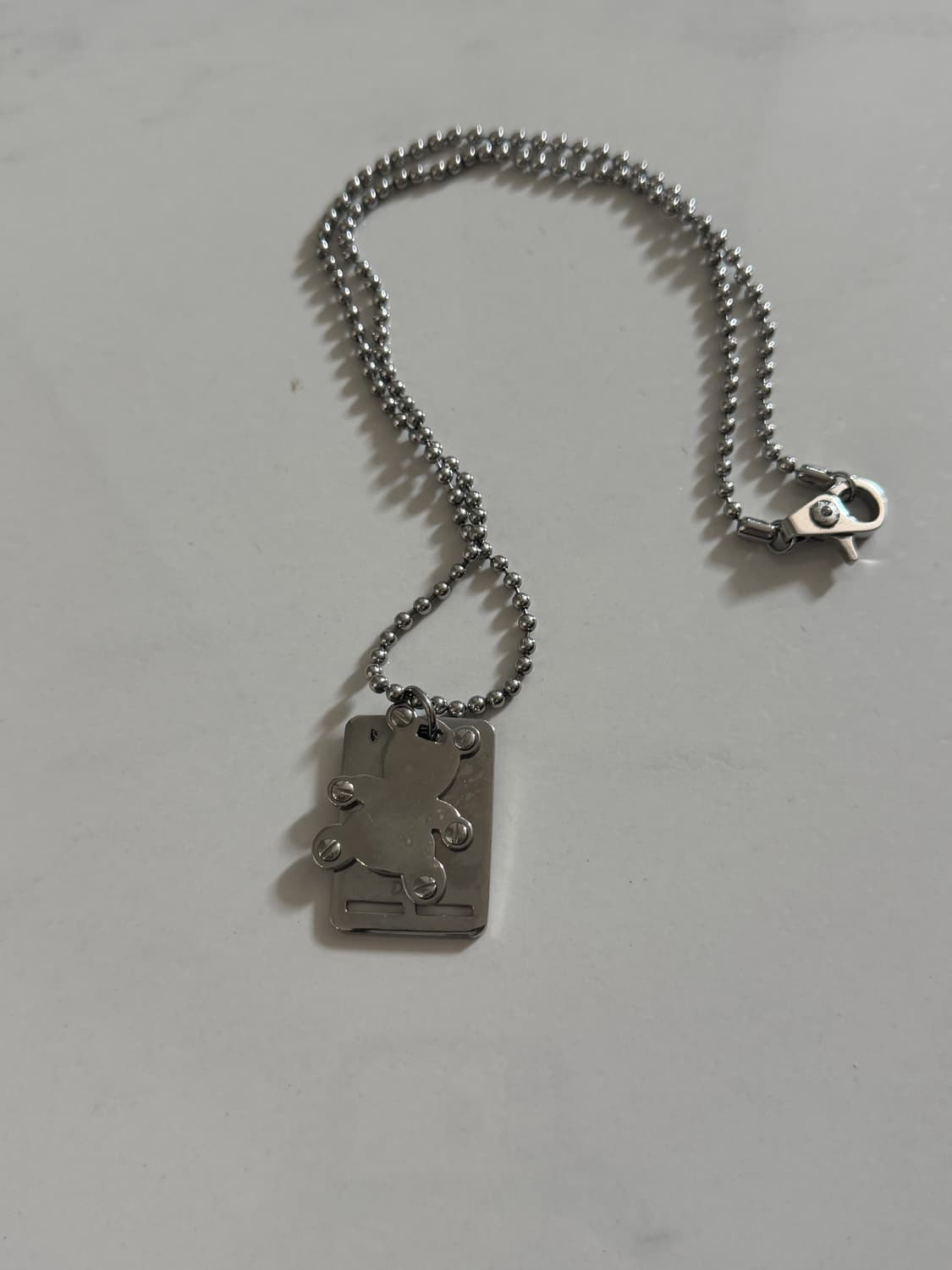 돌체앤가바나(Dolce & Gabbana)의 곰돌이 펜던트 실버 목걸이 상품이미지1