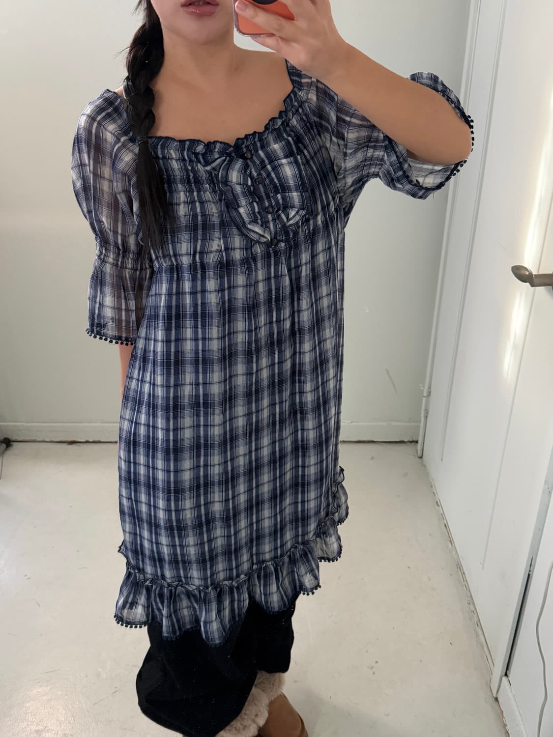 일본빈티지 그런지룩 체크 원피스 상품이미지2