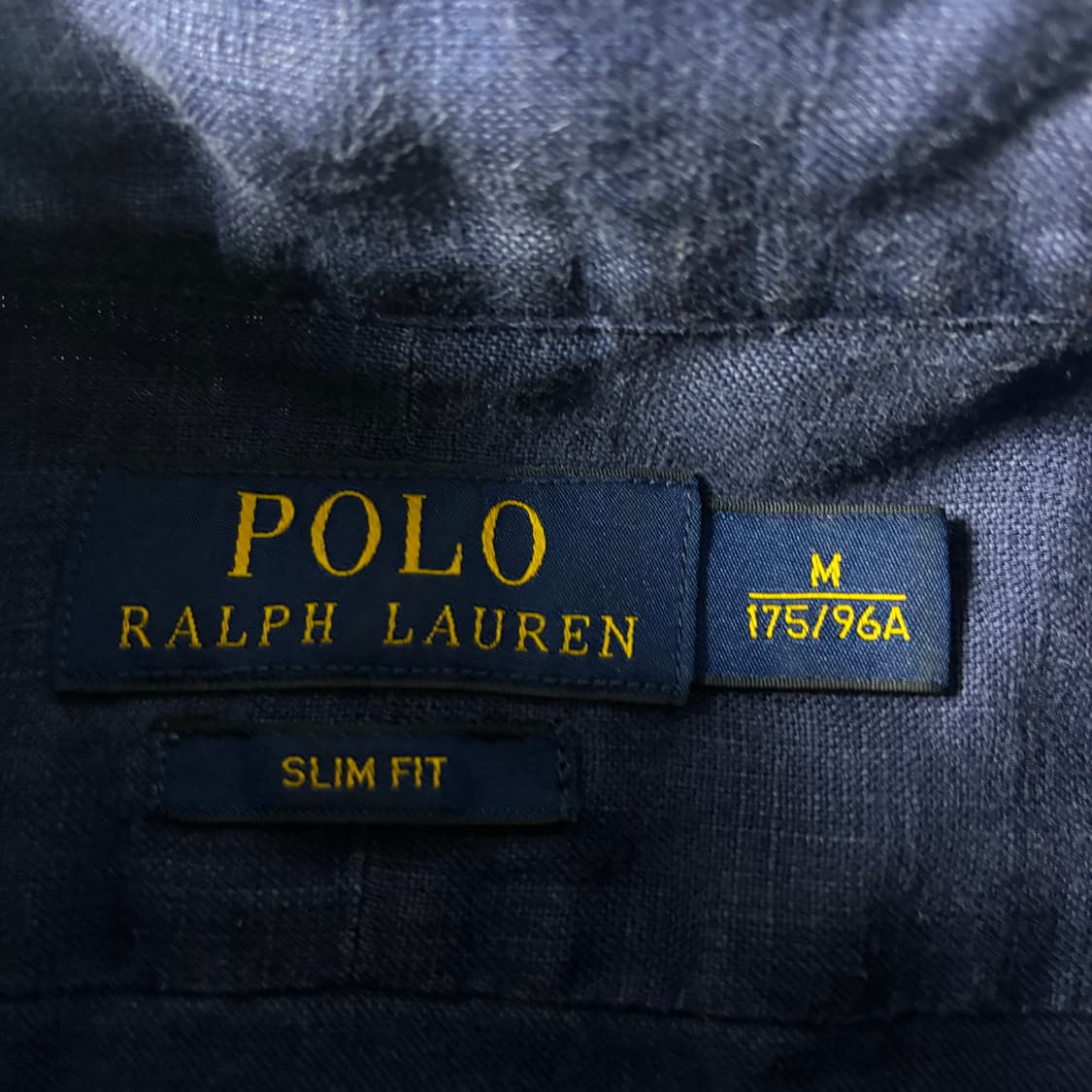Polo  폴로 랄프로렌 자수 린넨 슬림핏 네이비 셔츠  상품이미지3