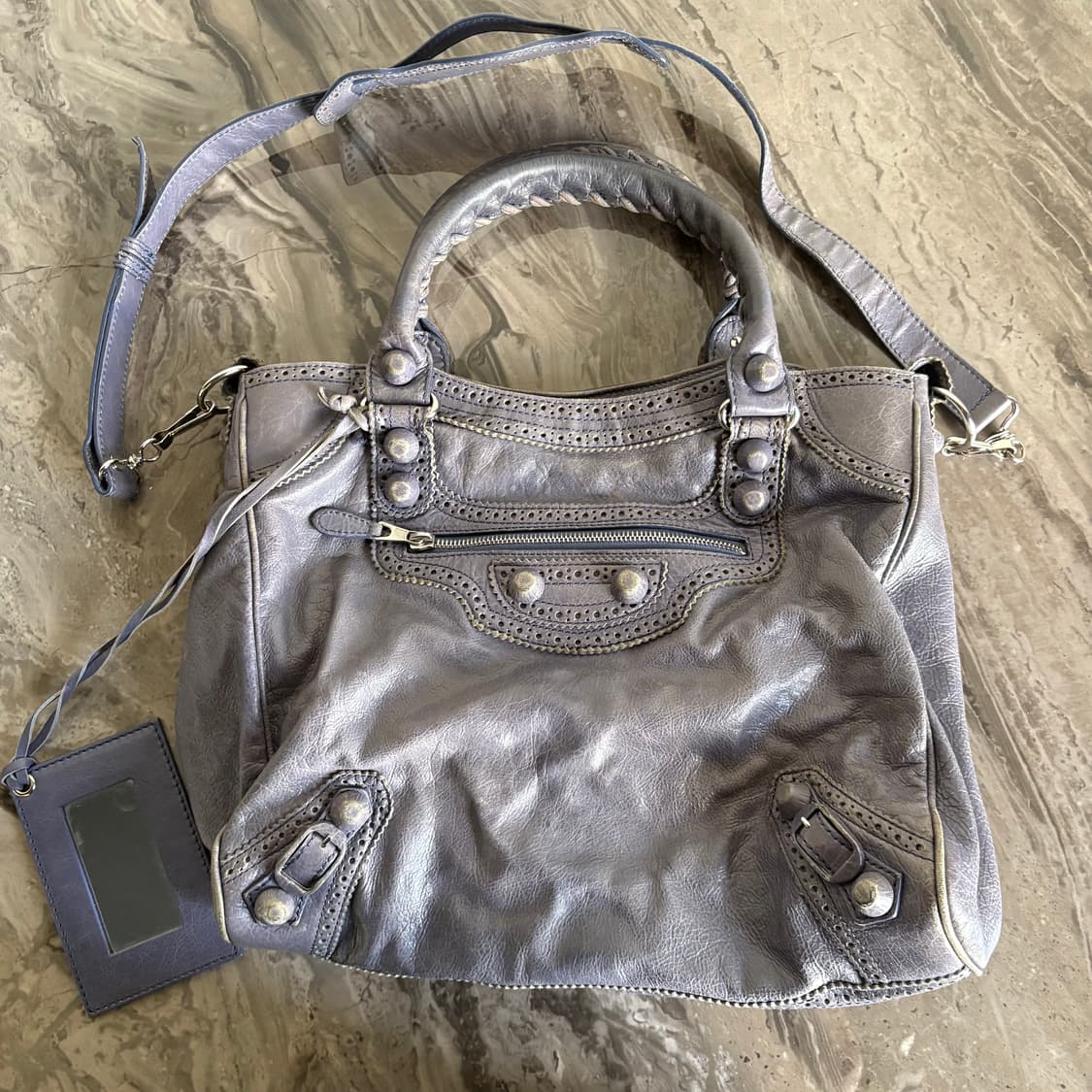 발렌시아가 벨로 모터백 퍼플 상품이미지1