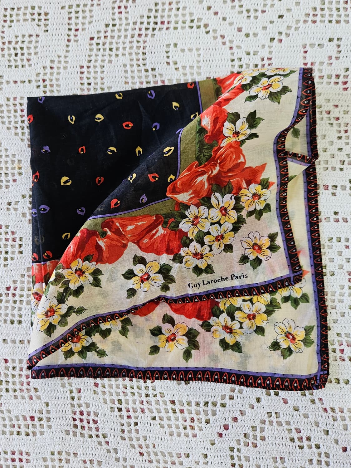 디자이너 플라워 손수건 3장 일괄 상품이미지3