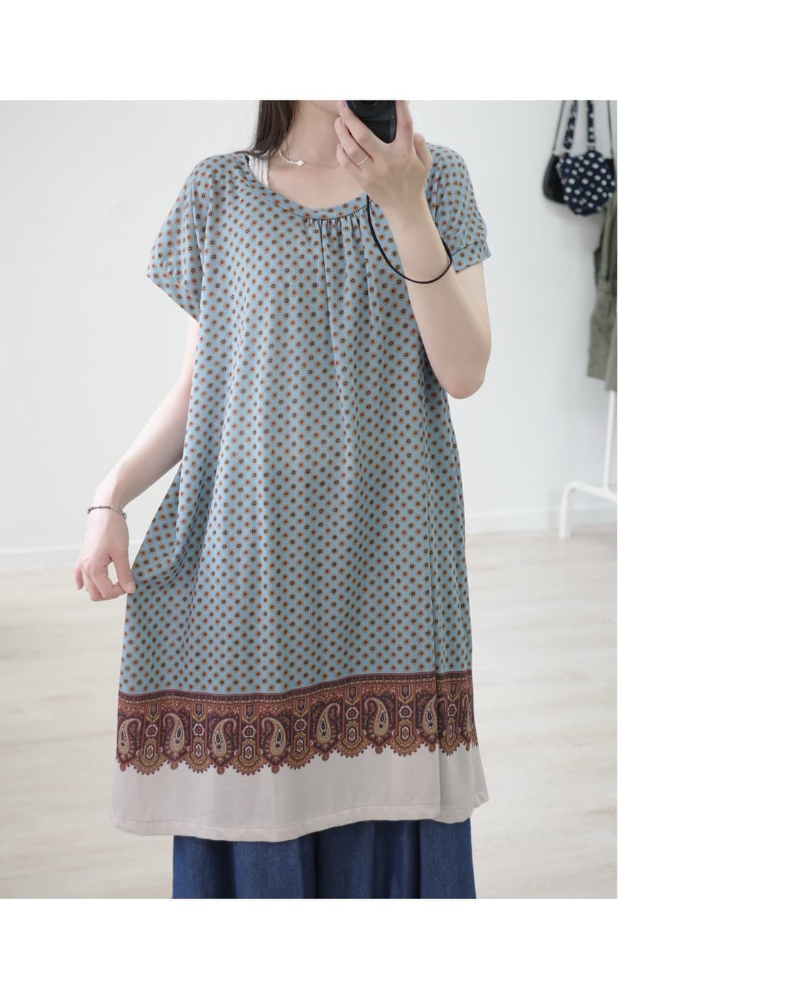 수나오쿠와하라 Sunao kuwahara mint dot one-piec 상품이미지3