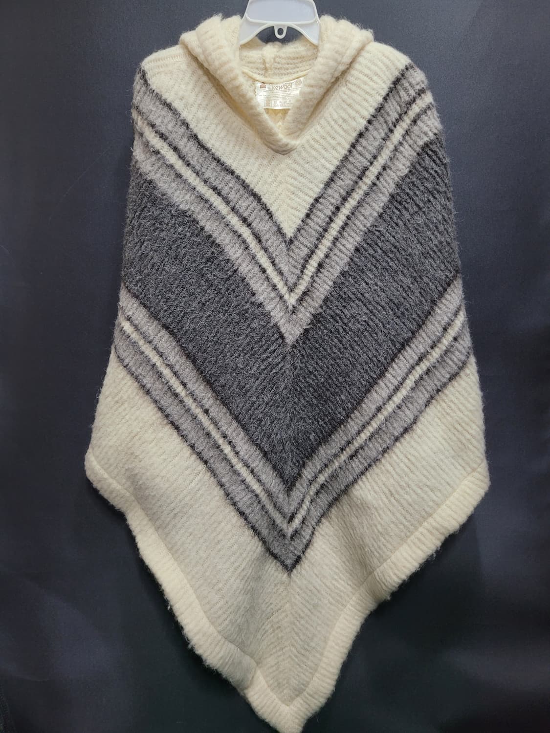 빈티지 알라포스 아이스울 울 판초 스웨터  아이슬란드 디스트레스드 베이지 상품이미지1