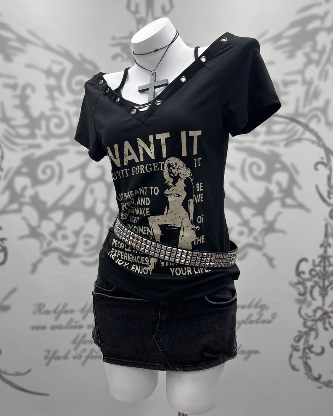 00's layered Y2K printing T-shirts 상품이미지3