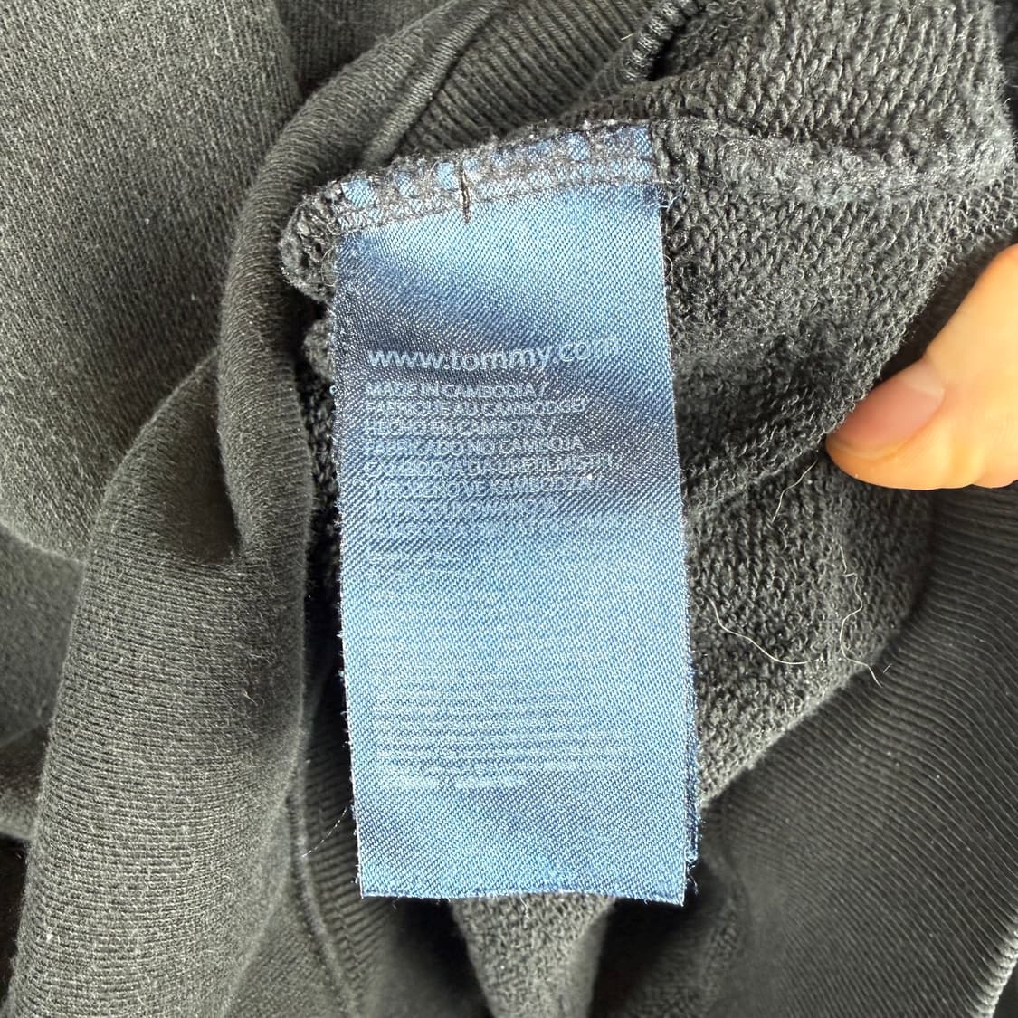 (무료배송)XL) 타미힐피거 스몰로고 맨투맨 블랙 상품이미지5