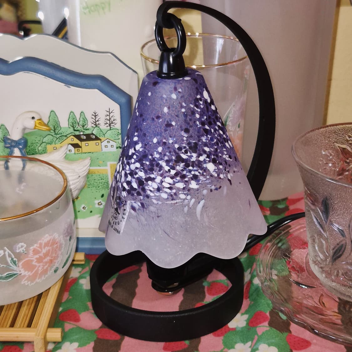 90s 오타루 불투명 마블 글라스 호롱 램프 상품이미지7