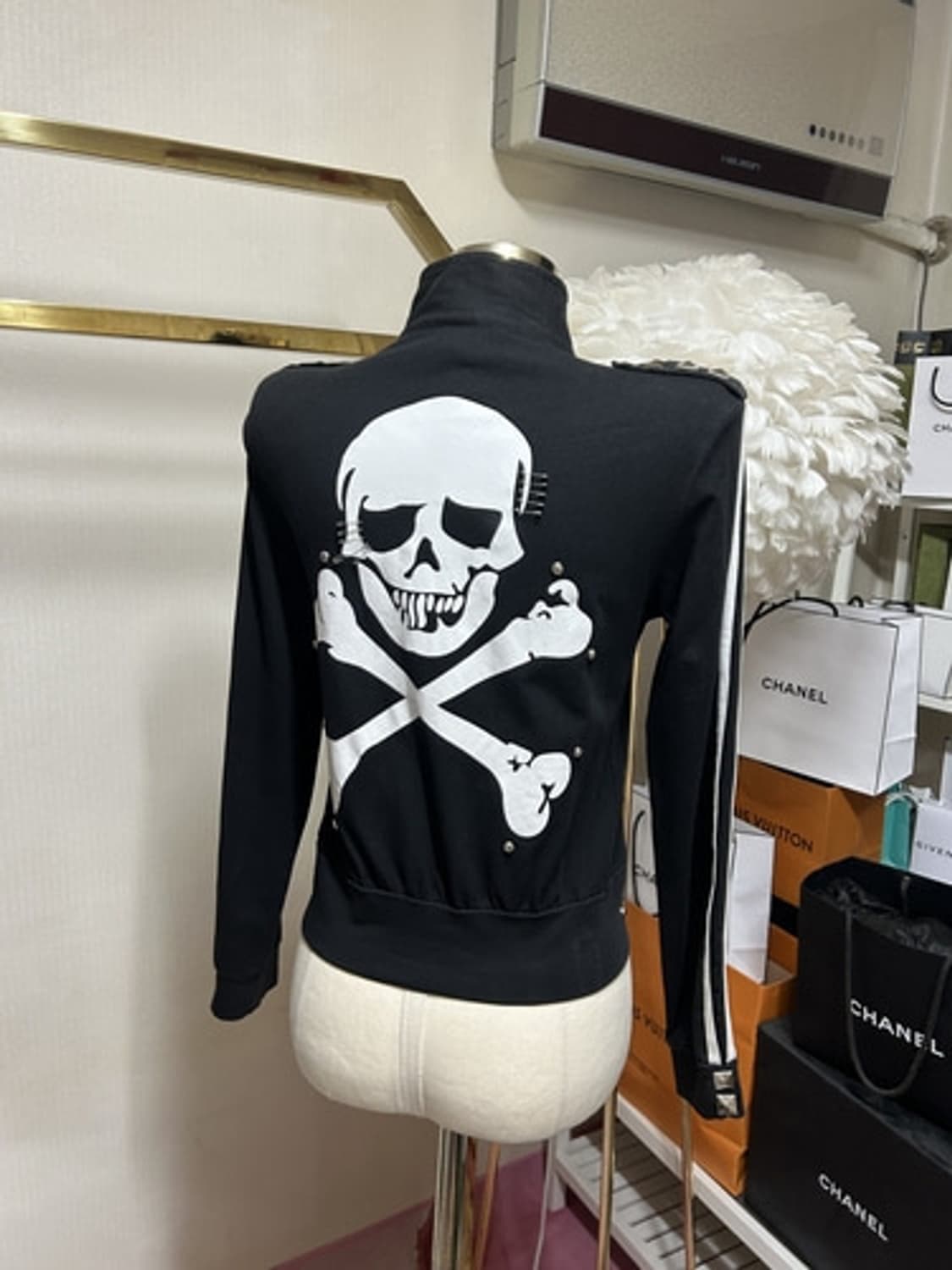 Magic punk skull chain jersey 펑크 옷핀 해골져지 상품이미지8