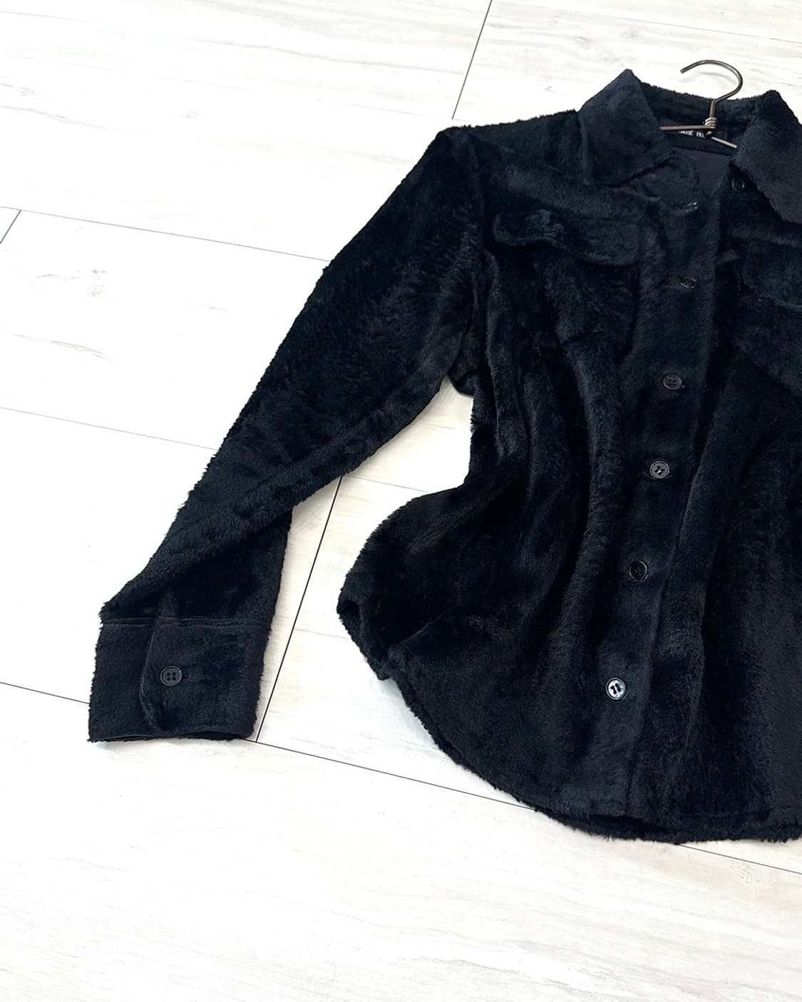 Feminine Black fur shirt 상품이미지7