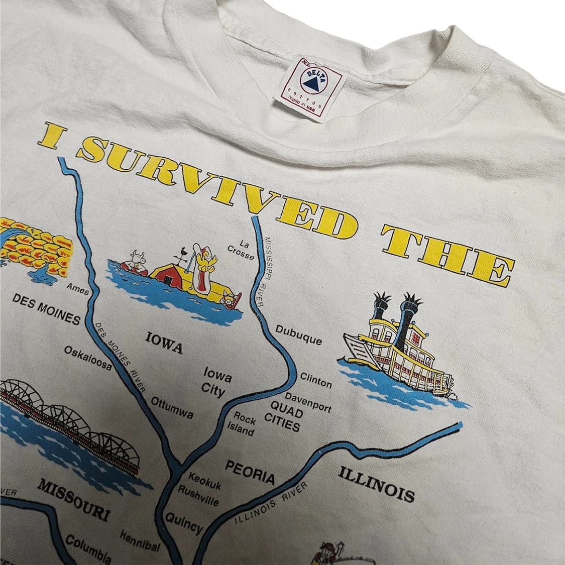 93's 맵 프린팅 싱글스티치 빈티지 반팔티 상품이미지2