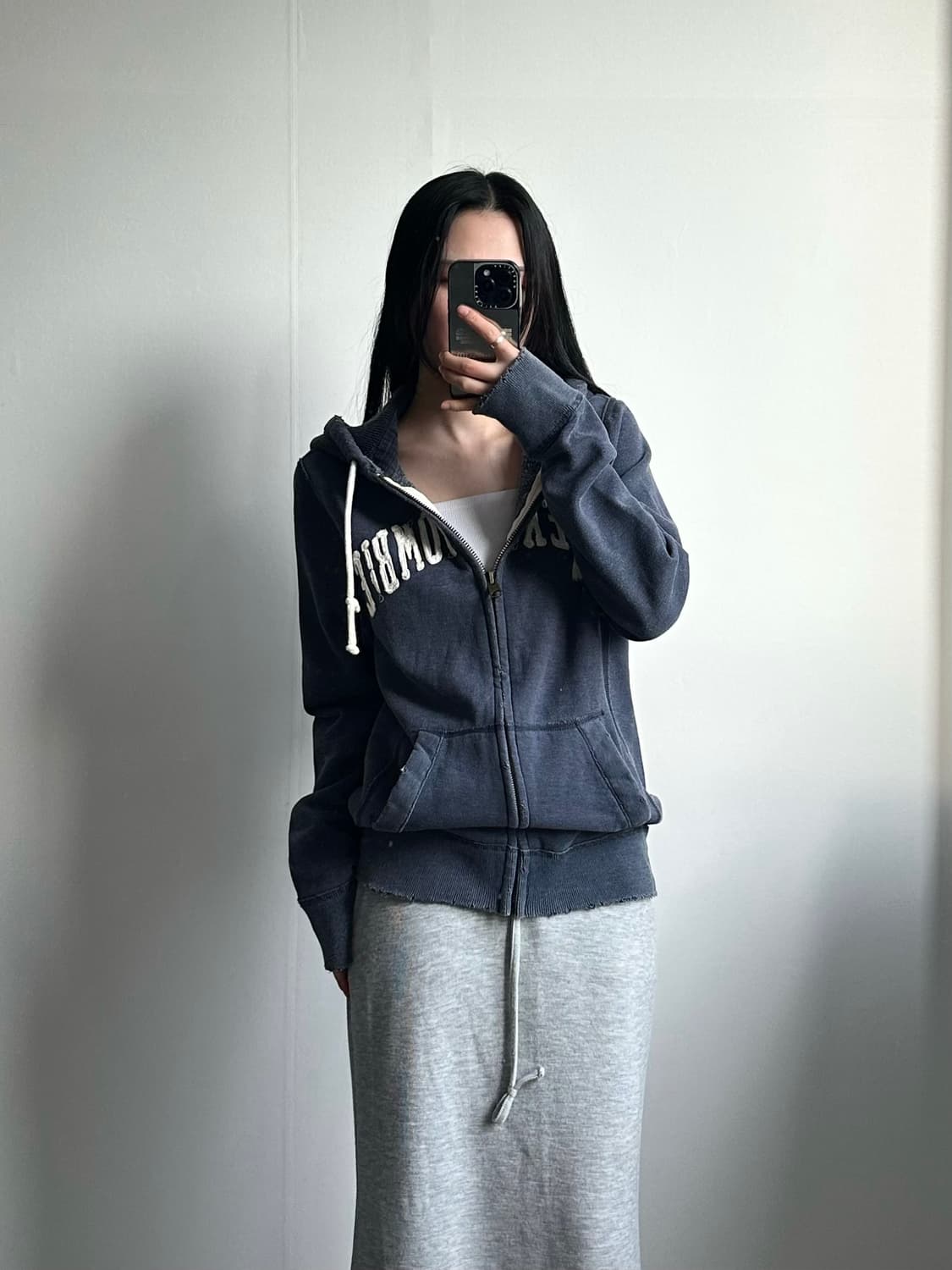 아베크롬비 y2k 와투케 네이비 헤비코튼 후드집업 상품이미지1