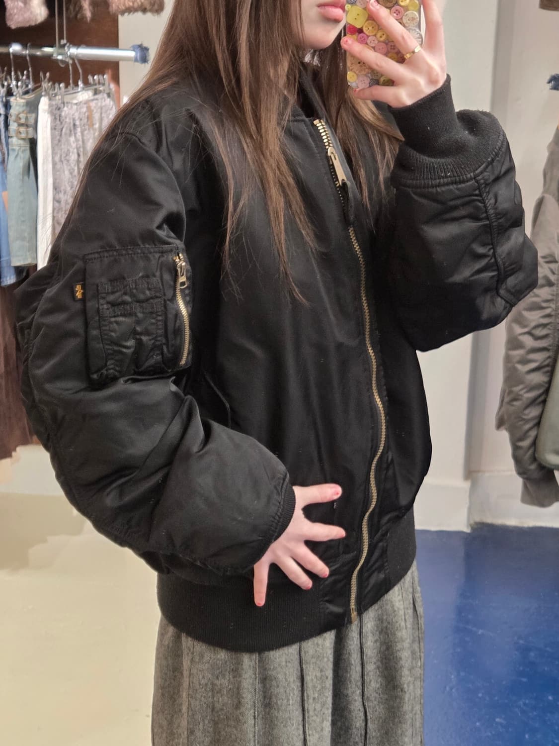 Alpha 알파인더스트리 블랙 ma-1 자켓 상품이미지2