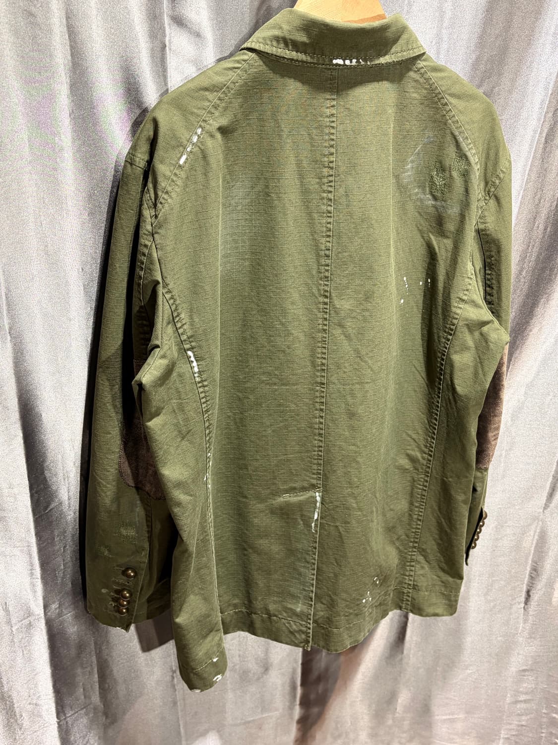 50 DSQUARED 디스퀘어드2 페인팅 써클버튼 카키 야상 자켓 상품이미지4