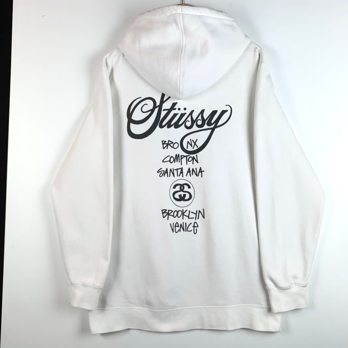 Stussy (스투시) 월드 투어 화이트 스웻 후드티 상품이미지5