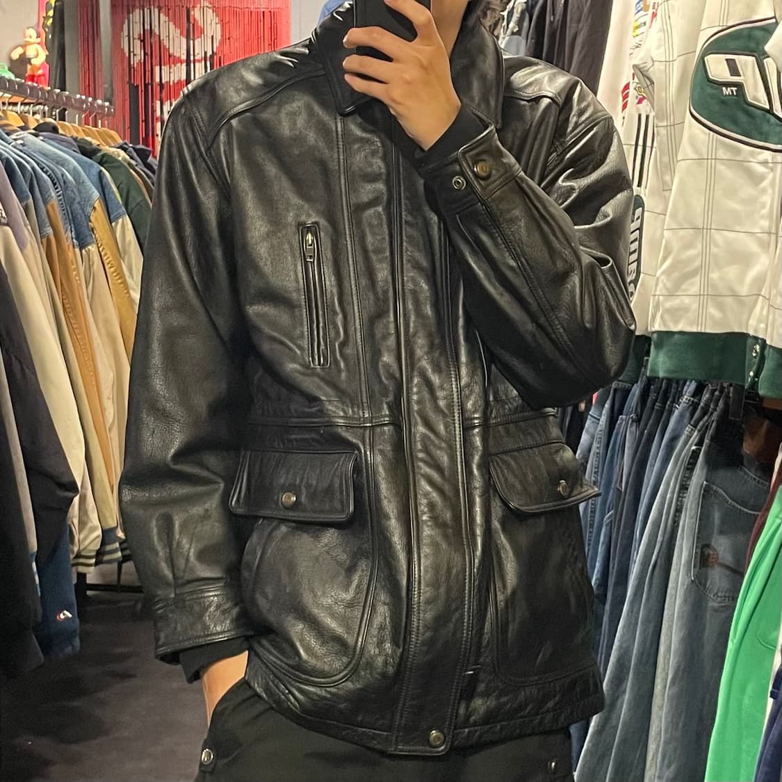 Vintage 100% 리얼소가죽 레더자켓 상품이미지9