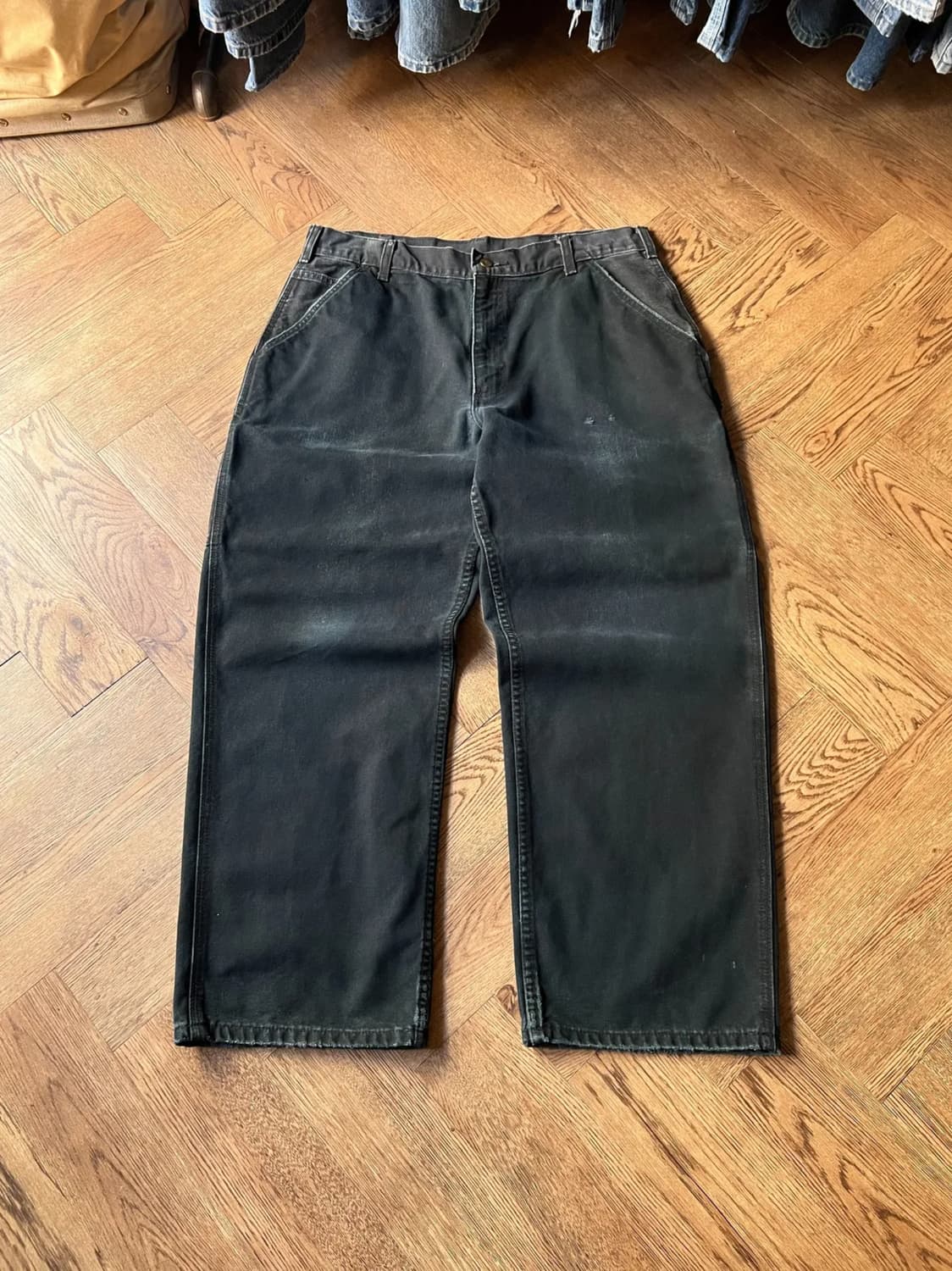 [36]칼하트 USA 블랙 싱글니 캔버스 워크팬츠 상품이미지1