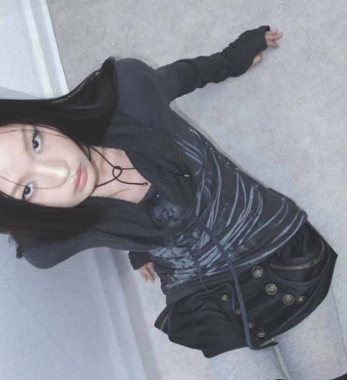 더블 펀치 Emphasized Tie Turtleneck Top s 상품이미지2