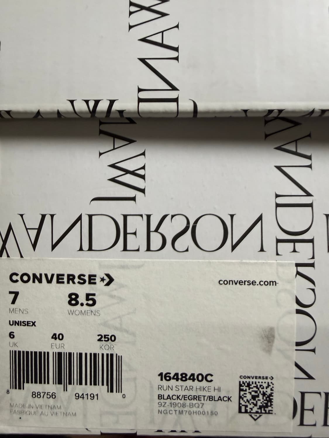 컨버스 런스타 하이크 JW 앤더슨 블랙 [250] 상품이미지3