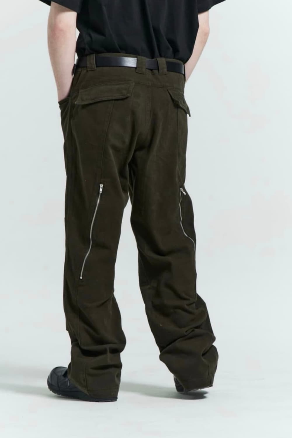 [플라스틱프로덕트] 웨이브 지퍼팬츠 초콜릿S 상품이미지1