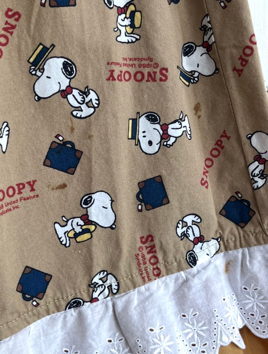 스누피 베이지 포켓 롱 스커트 상품이미지5