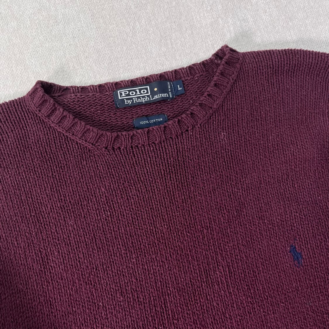 100 폴로랄프로렌 90s 와인 코튼 니트 상품이미지2