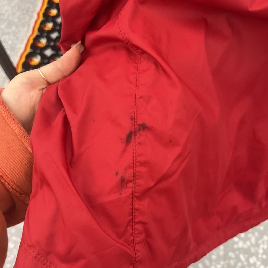 나이키 레드 올드스쿨 오버핏 러닝 후드집업 바람막이 XL C06410 상품이미지7