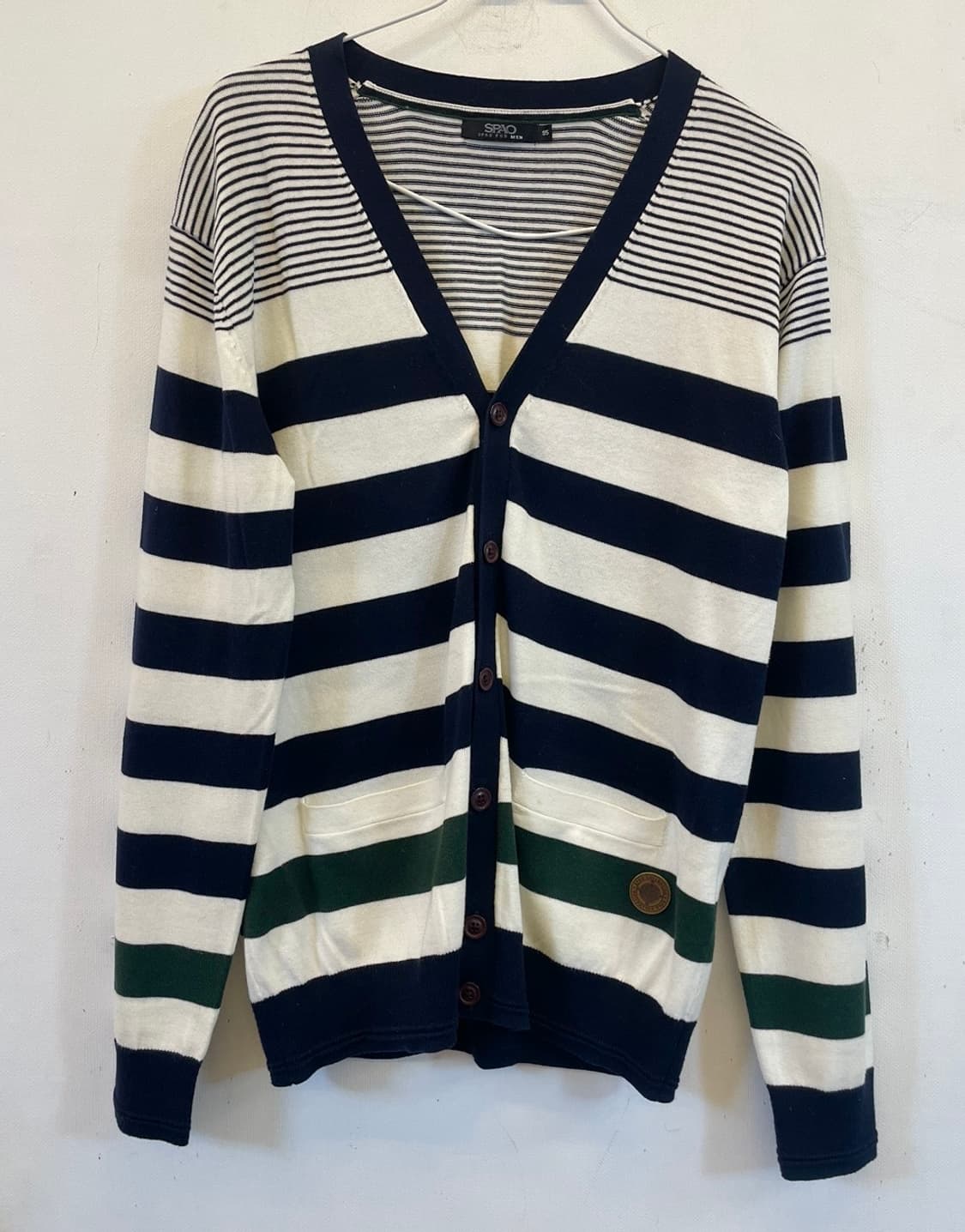 스파오 배색 니트가디건 95 상품이미지1