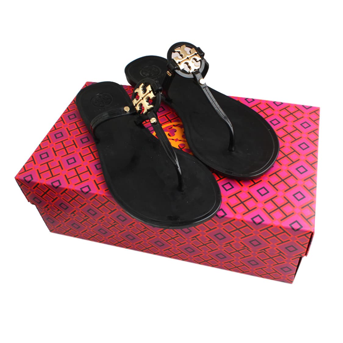토리버치 블랙 금장 로고 젤리조리 슬리퍼(37) 상품이미지6