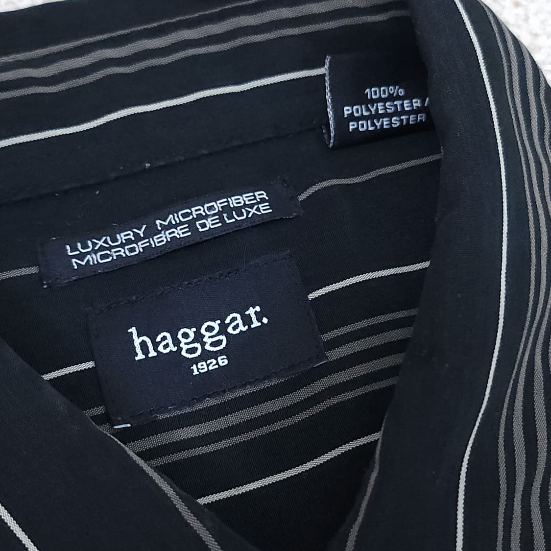 (L)haggar 남자 스트라이프 반팔 셔츠 브라운 갈색 남방 상품이미지9