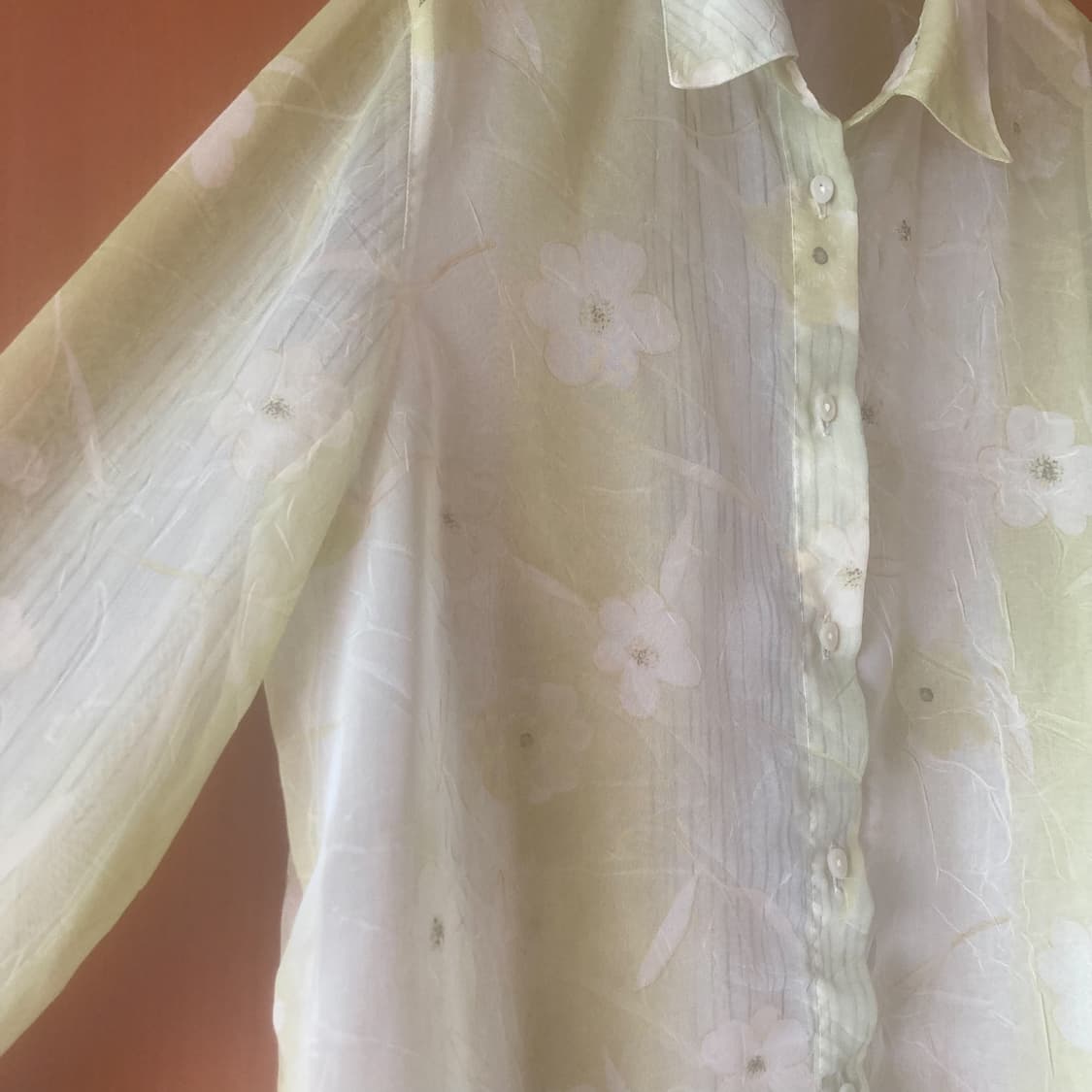 Vintage floral sheer shirt 상품이미지3