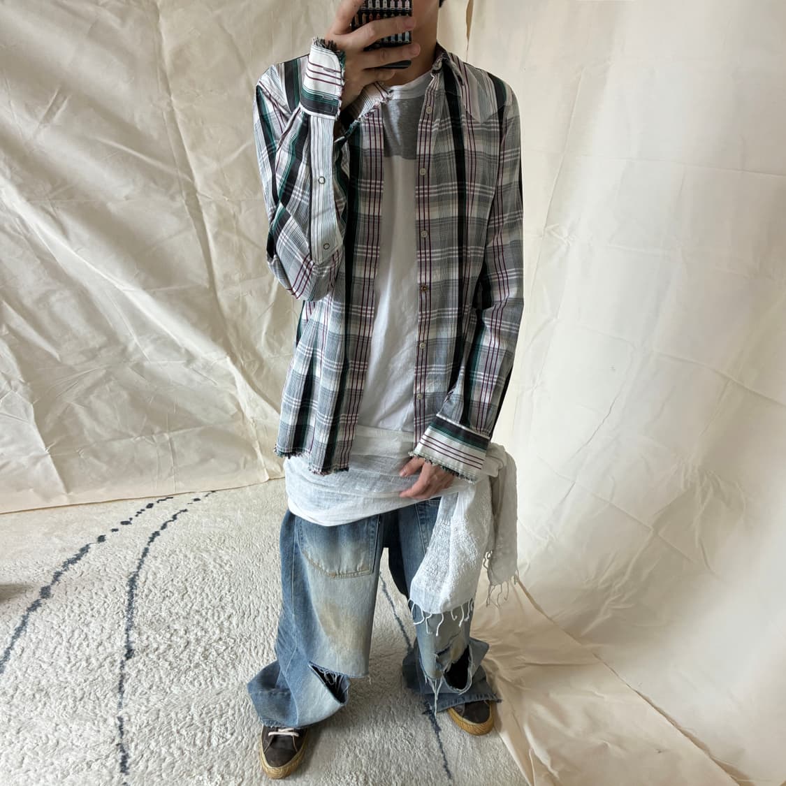 DIESEL Raw-Hem Check Western Shirt 상품이미지3