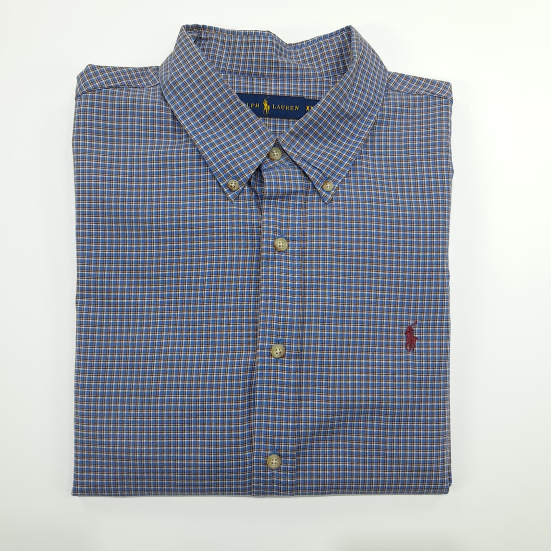 CN785 2XL 폴로랄프로렌 스모크블루 마이크로타탄체크 긴팔 셔츠 남방 상품이미지8