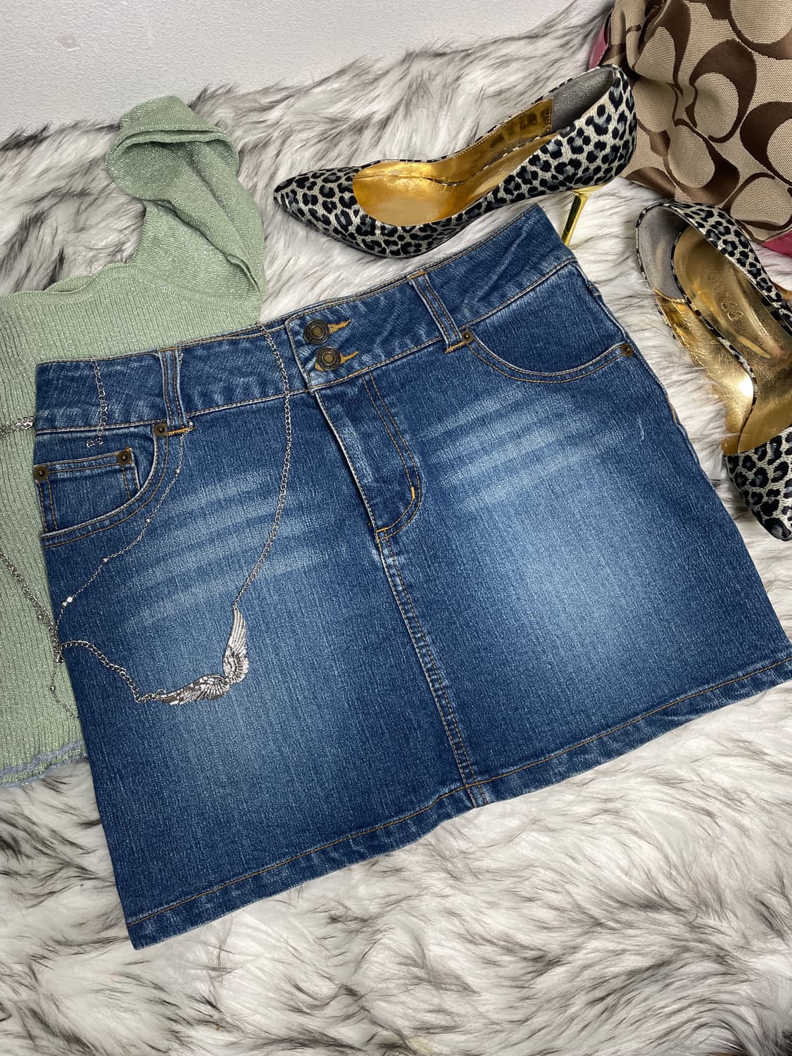 페어리 나비 butterfly 데님 스커트 상품이미지1