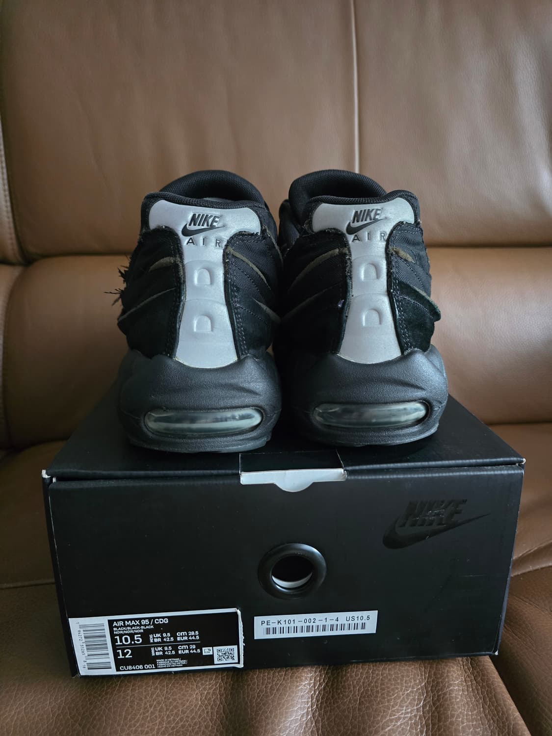 나이키 x 꼼데가르송 옴므 플러스 에어맥스 95 블랙 CDG 상품이미지5