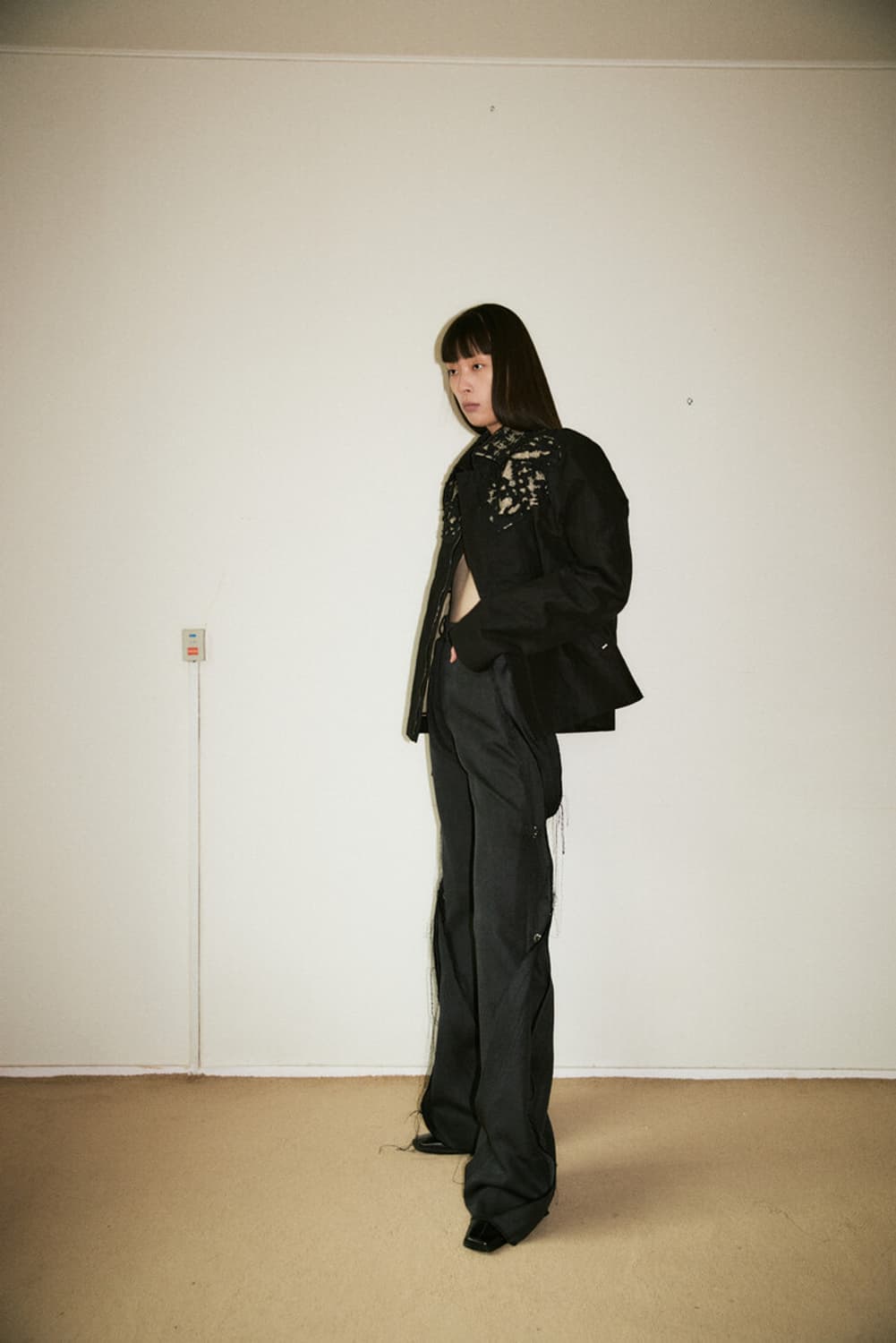 [S]카르넷 아카이브 색 트라우저 플레어 부츠컷 팬츠 블랙 상품이미지8