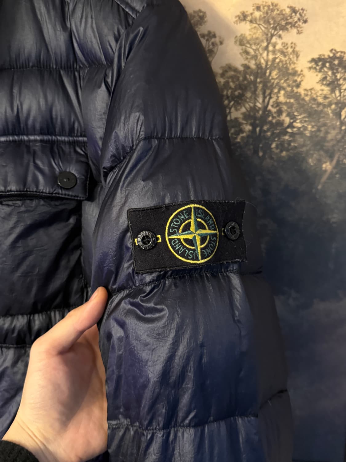 스톤아일랜드 가먼트다잉 숏 패딩 상품이미지3