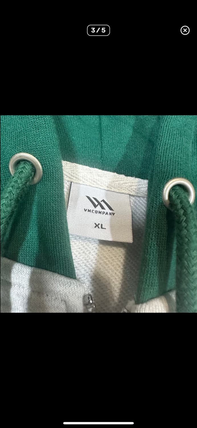 (바배) 그린 멜란지 그레이 배색 오버핏 후드 집업 상품이미지3