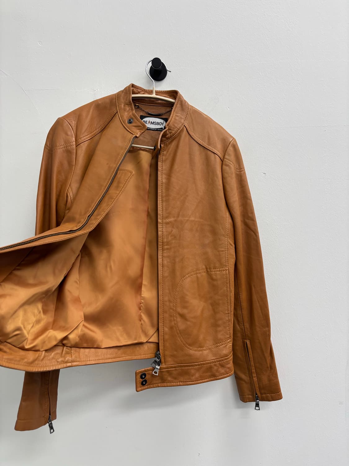 빔즈보이 BEAMS BOY 램스킨 스탠드 칼라 레더 자켓 상품이미지2