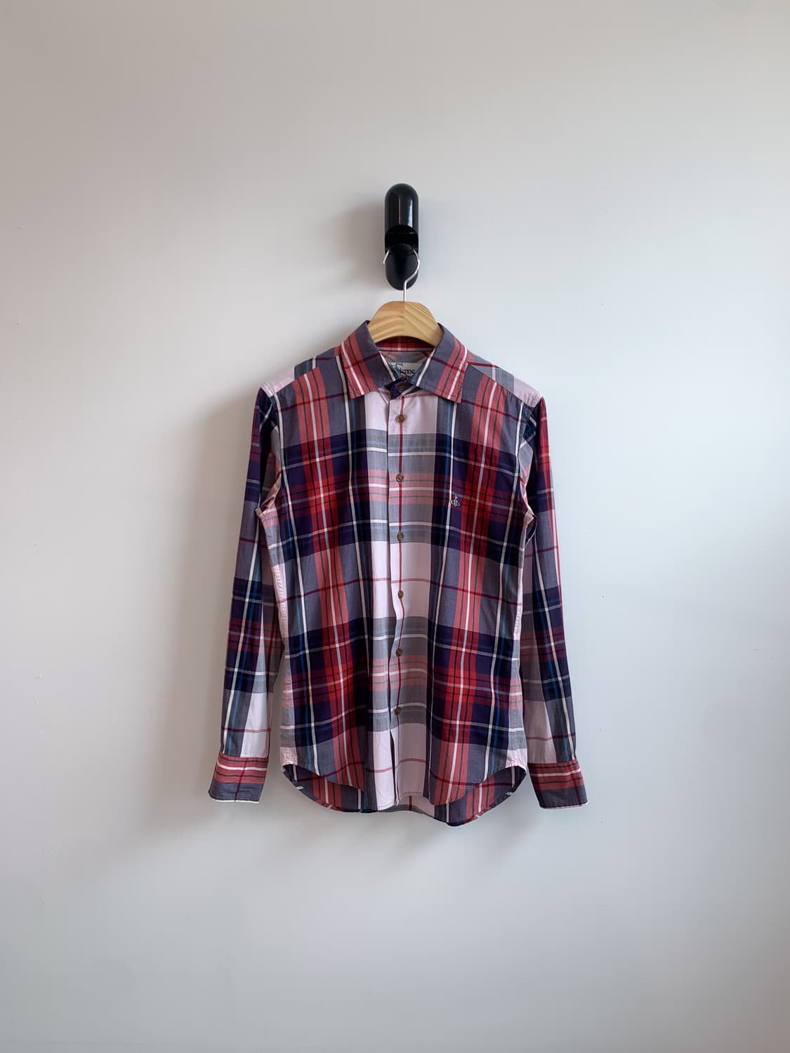 90-95 비비안 웨스트우드 orb 체크 셔츠 상품이미지1