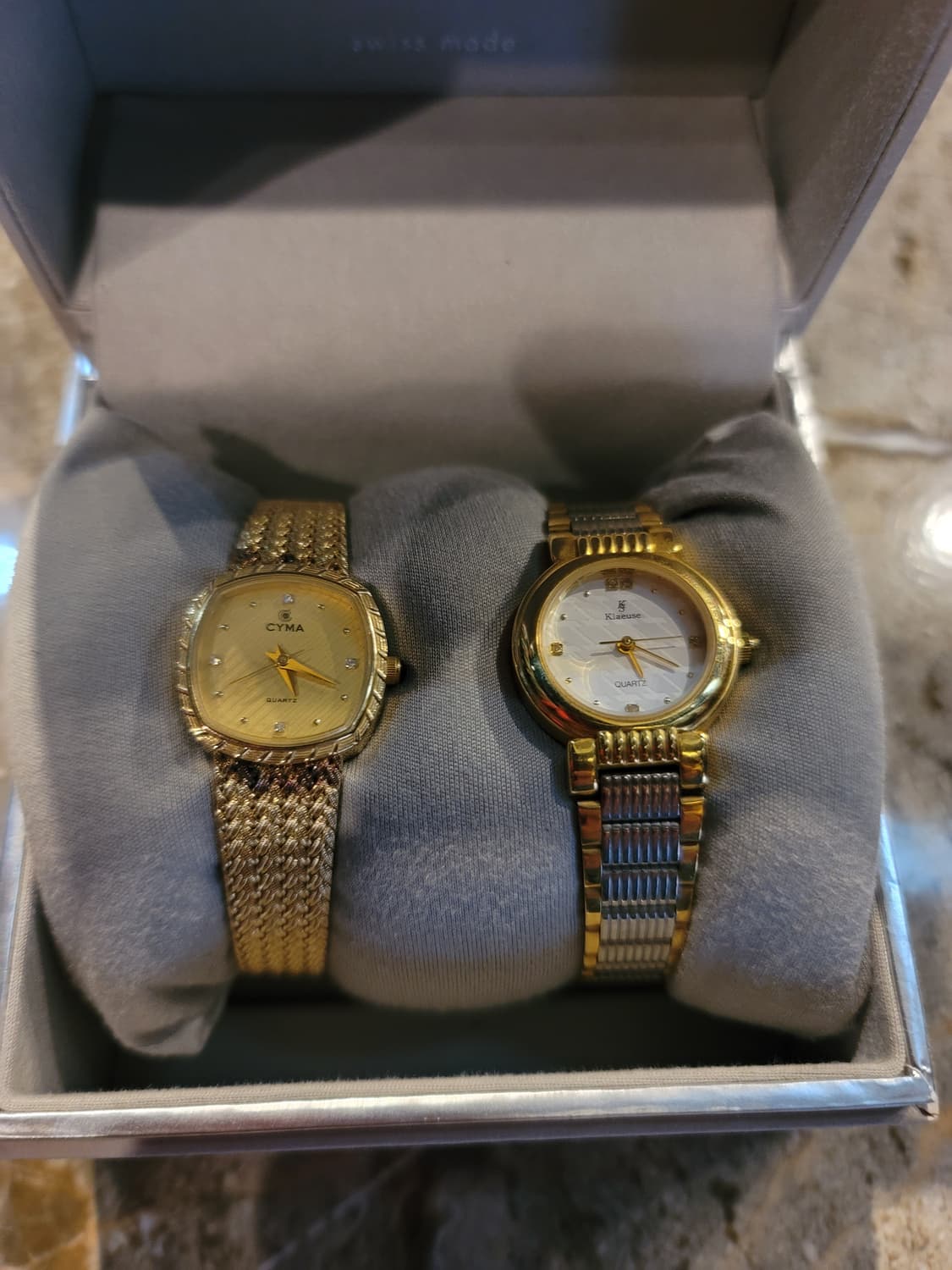 CYMA / KLAEUSE 금장 시계 2개 세트 일괄판매 상품이미지1